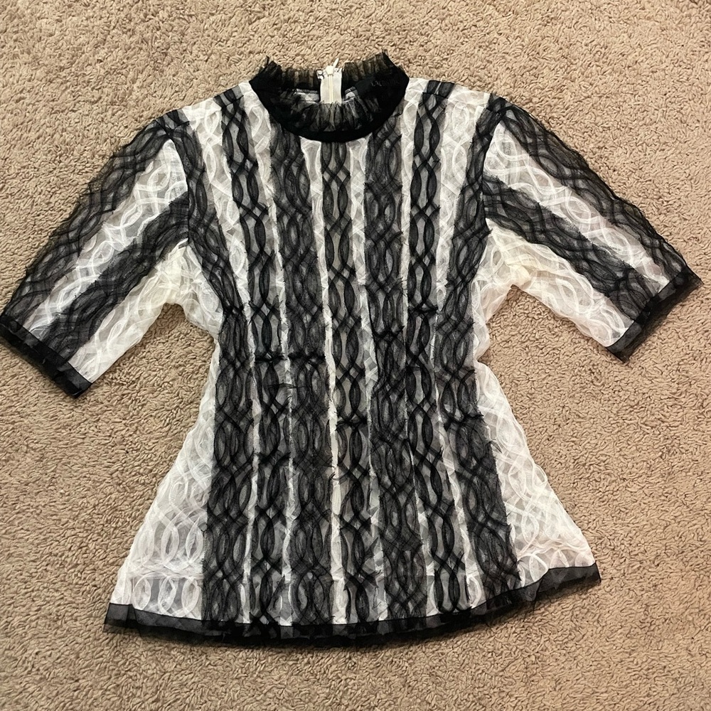 Black and White Sheer Top
